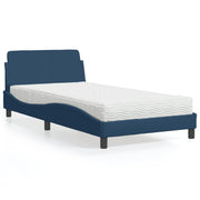 Krevet s madracem Dover plavi 100 x 200 cm od tkanine