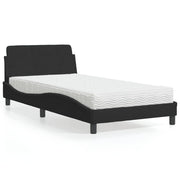 Krevet s madracem Dover crni 100x200 cm baršunasti