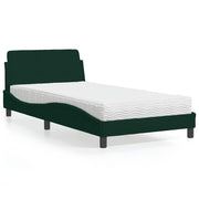 Krevet s madracem Dover tamnozeleni 100x200 cm baršunasti