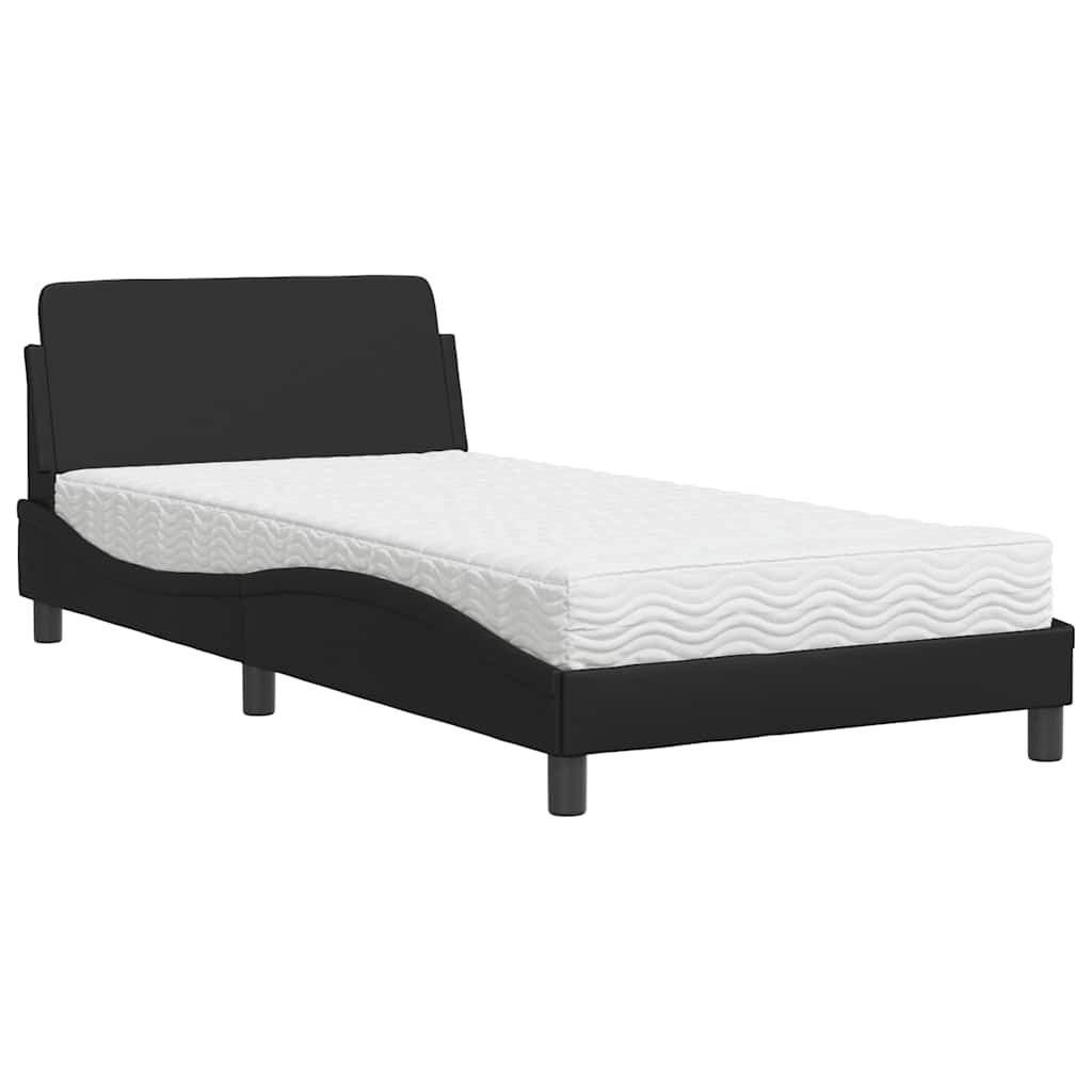 Krevet s madracem Dover crni 100 x 200 cm od umjetne kože