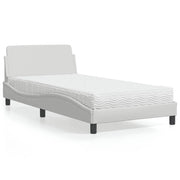 Krevet s madracem Dover bijeli 100 x 200 cm od umjetne kože