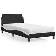 Krevet s madracem Dover crno-bijeli 100 x 200 cm od umjetne kože