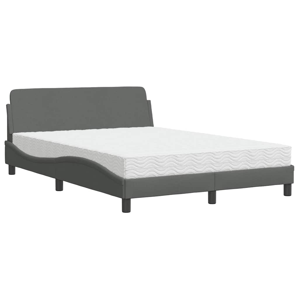Krevet s madracem Dover tamnosivi 120 x 200 cm od tkanine