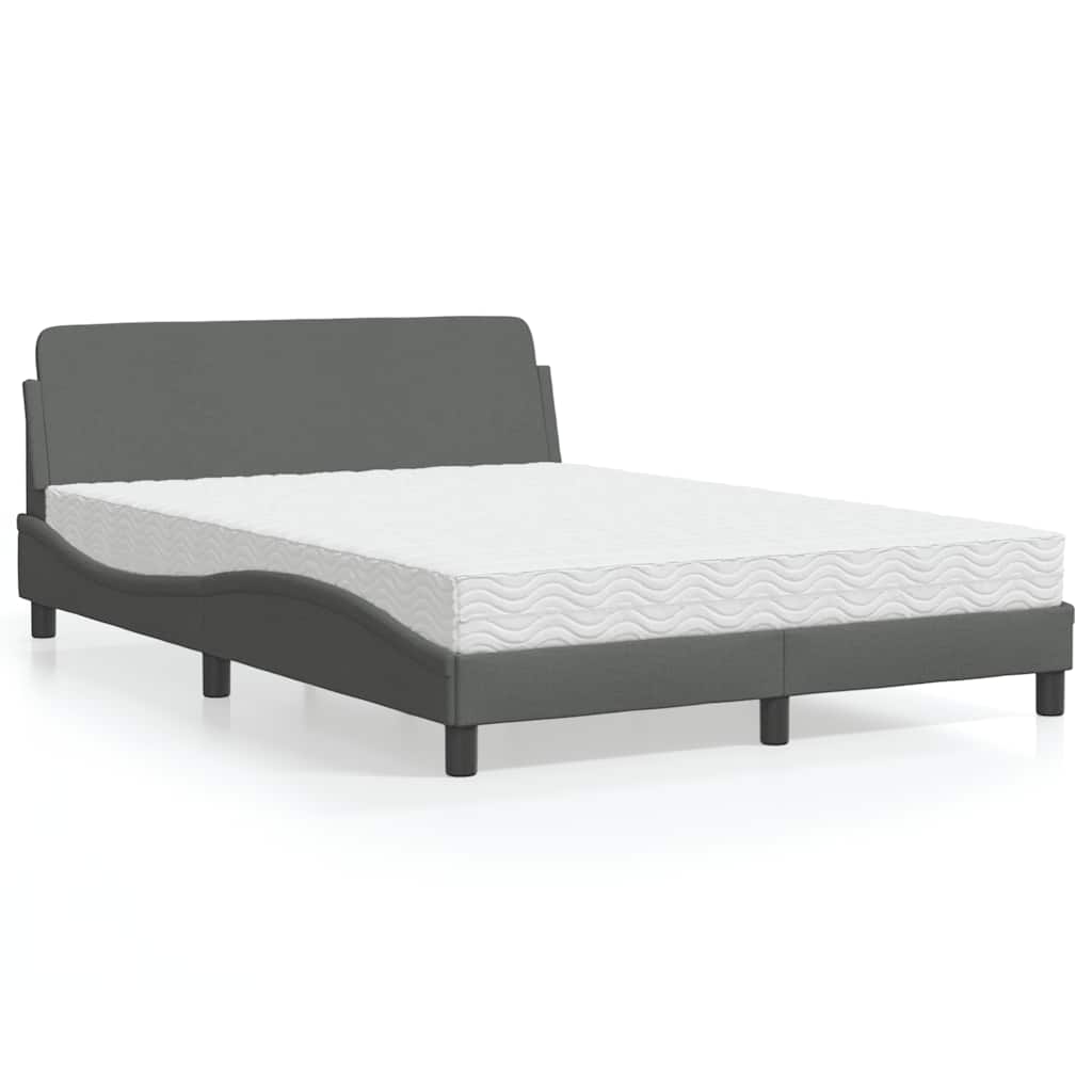 Krevet s madracem Dover tamnosivi 120 x 200 cm od tkanine