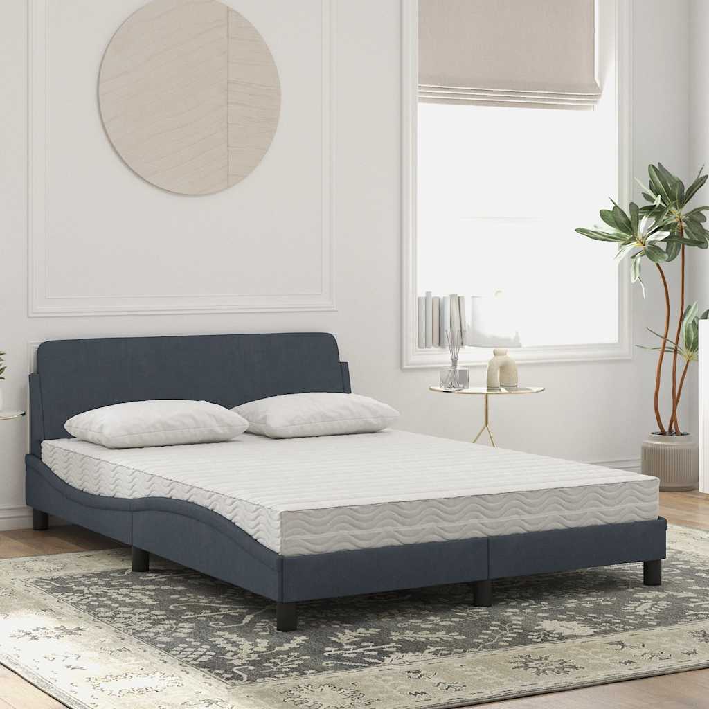 Krevet s madracem Dover tamnosivi 120 x 200 cm baršunasti