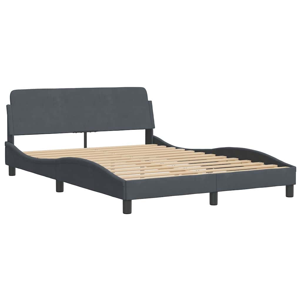 Krevet s madracem Dover tamnosivi 120 x 200 cm baršunasti