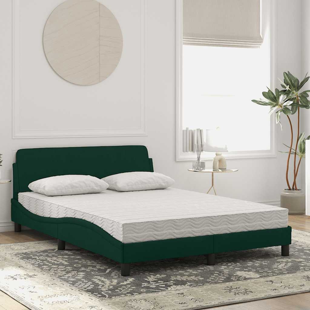 Krevet s madracem Dover tamnozeleni 120x200 cm baršunasti
