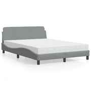 Krevet s madracem Dover svjetlosivi 140x190 cm od tkanine