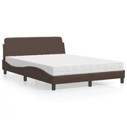 Krevet s madracem Dover smeđi 140 x 190 cm od umjetne kože