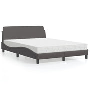 Krevet s madracem Dover sivi 140x190 cm od umjetne kože