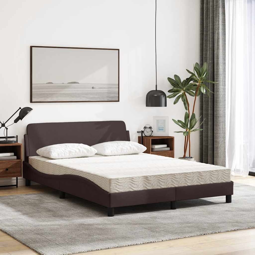 Krevet s madracem Dover tamnosmeđi 140x200 cm tkanina