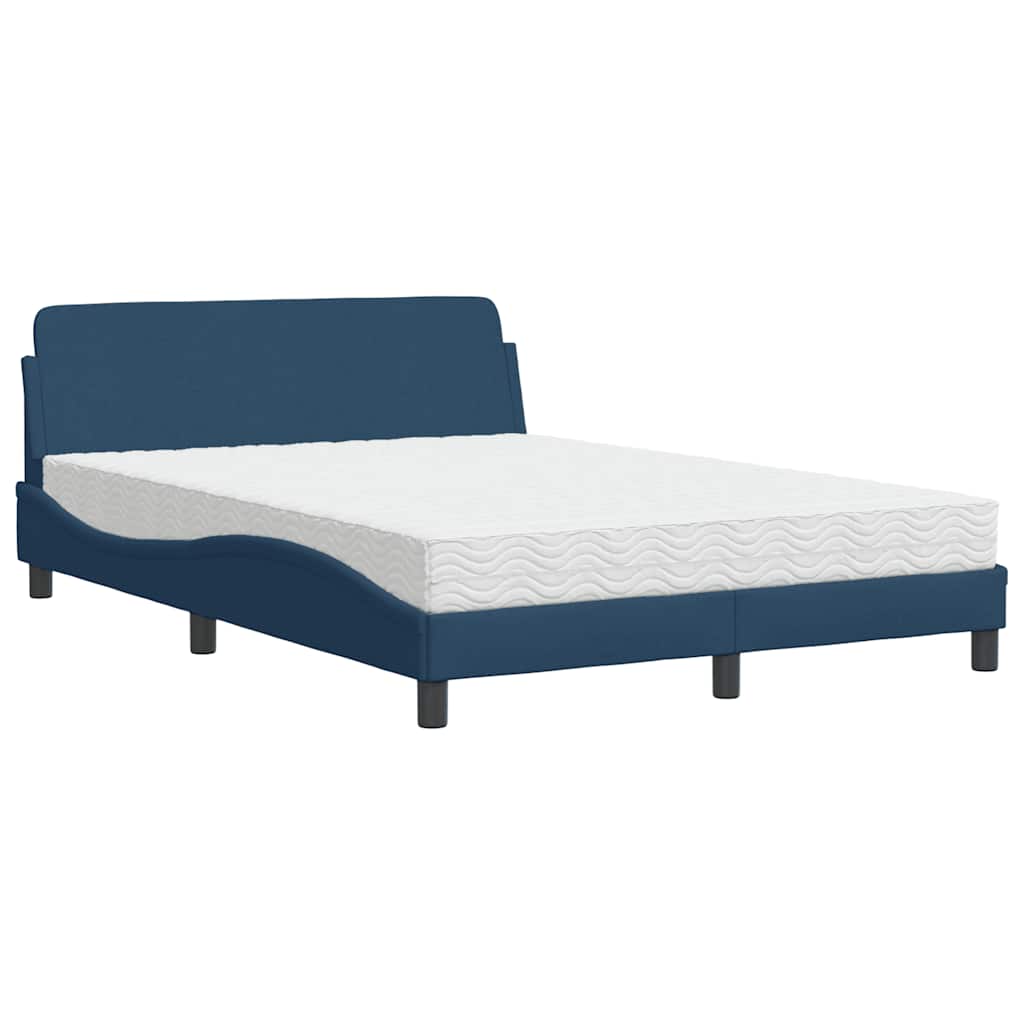 Krevet s madracem Dover plavi 140x200 cm od tkanine