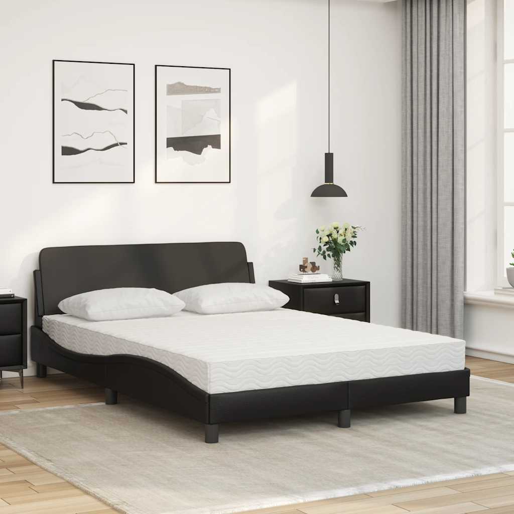 Krevet s madracem Dover crni 140 x 200 cm od umjetne kože