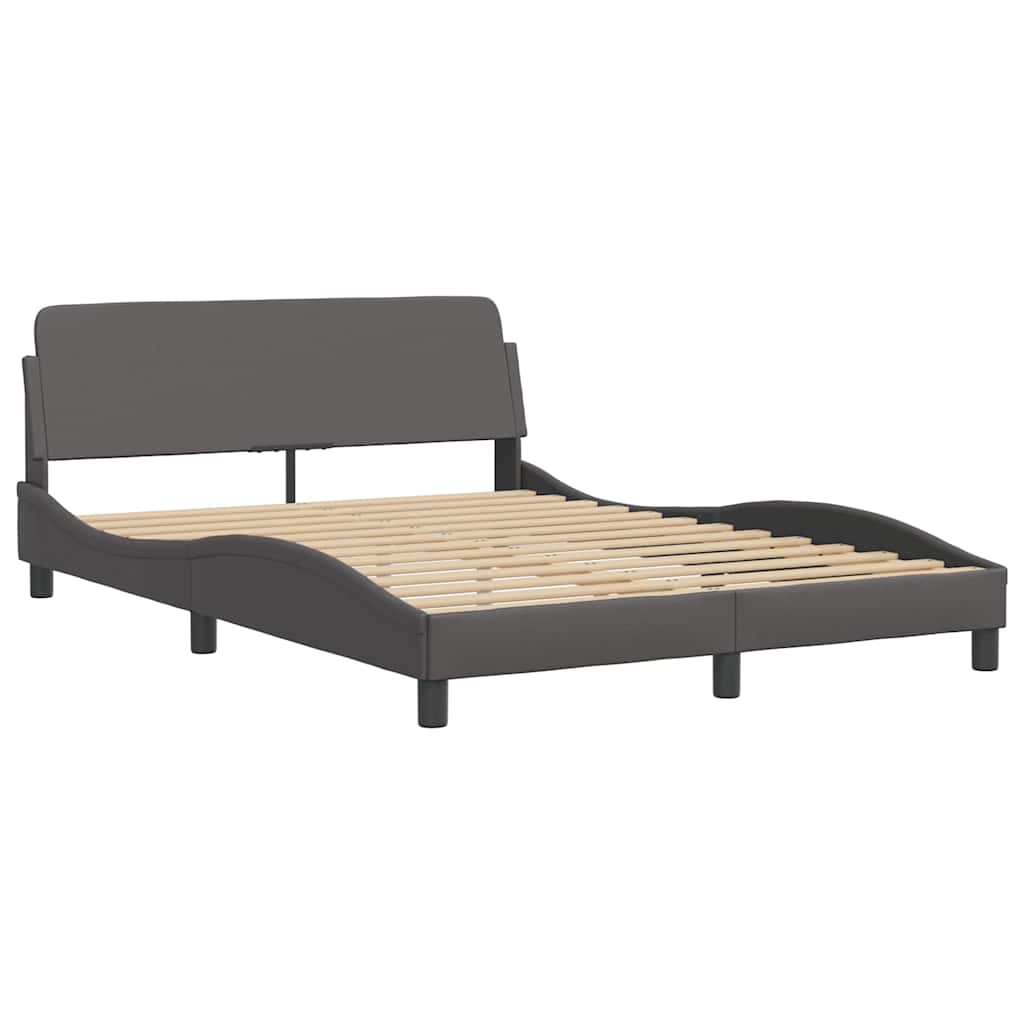 Krevet s madracem Dover sivi 140x200 cm od umjetne kože