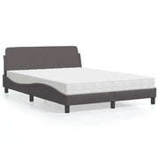 Krevet s madracem Dover sivi 140x200 cm od umjetne kože