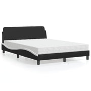 Krevet s madracem Dover crno-bijeli 140 x 200 cm od umjetne kože