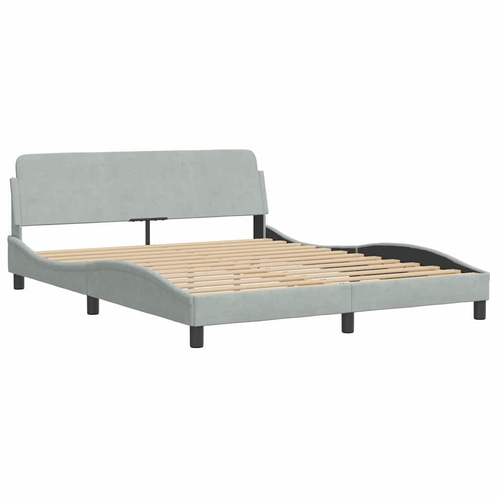 Krevet s madracem Dover svjetlosivi 160x200 cm baršunasti