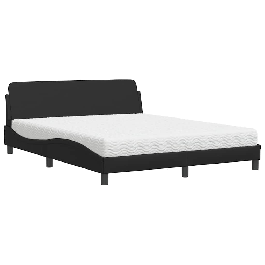 Krevet s madracem Dover crni 160 x 200 cm od umjetne kože