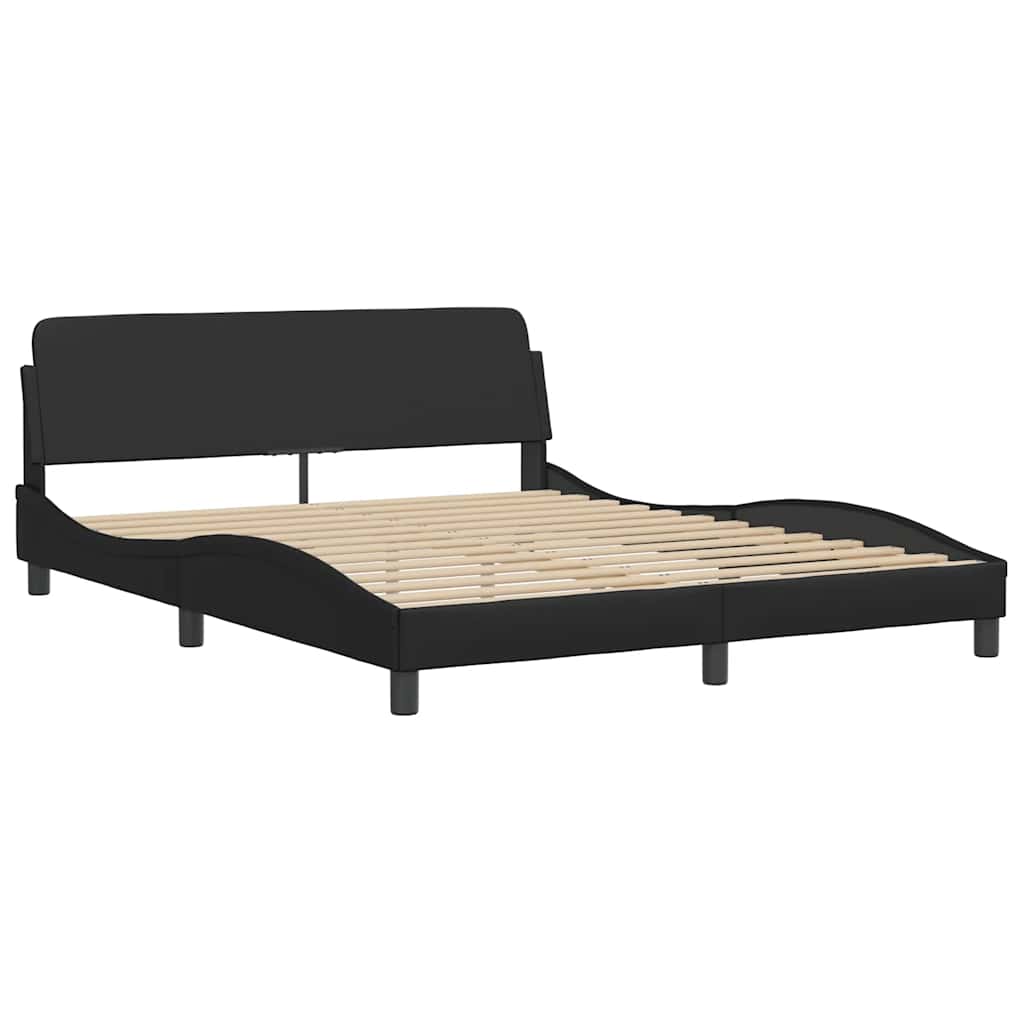 Krevet s madracem Dover crni 160 x 200 cm od umjetne kože