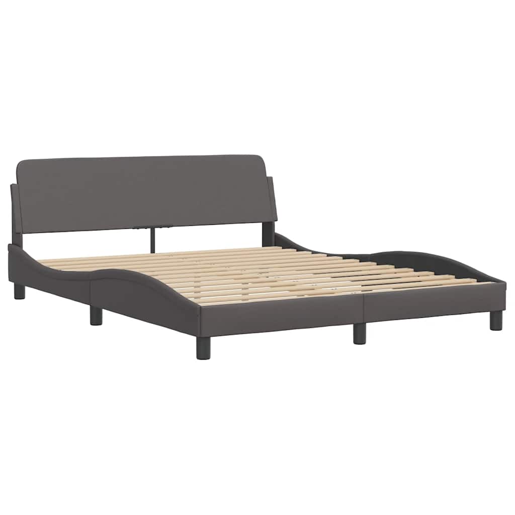 Krevet s madracem Dover sivi 160 x 200 cm od umjetne kože