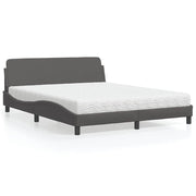 Krevet s madracem Dover sivi 160 x 200 cm od umjetne kože