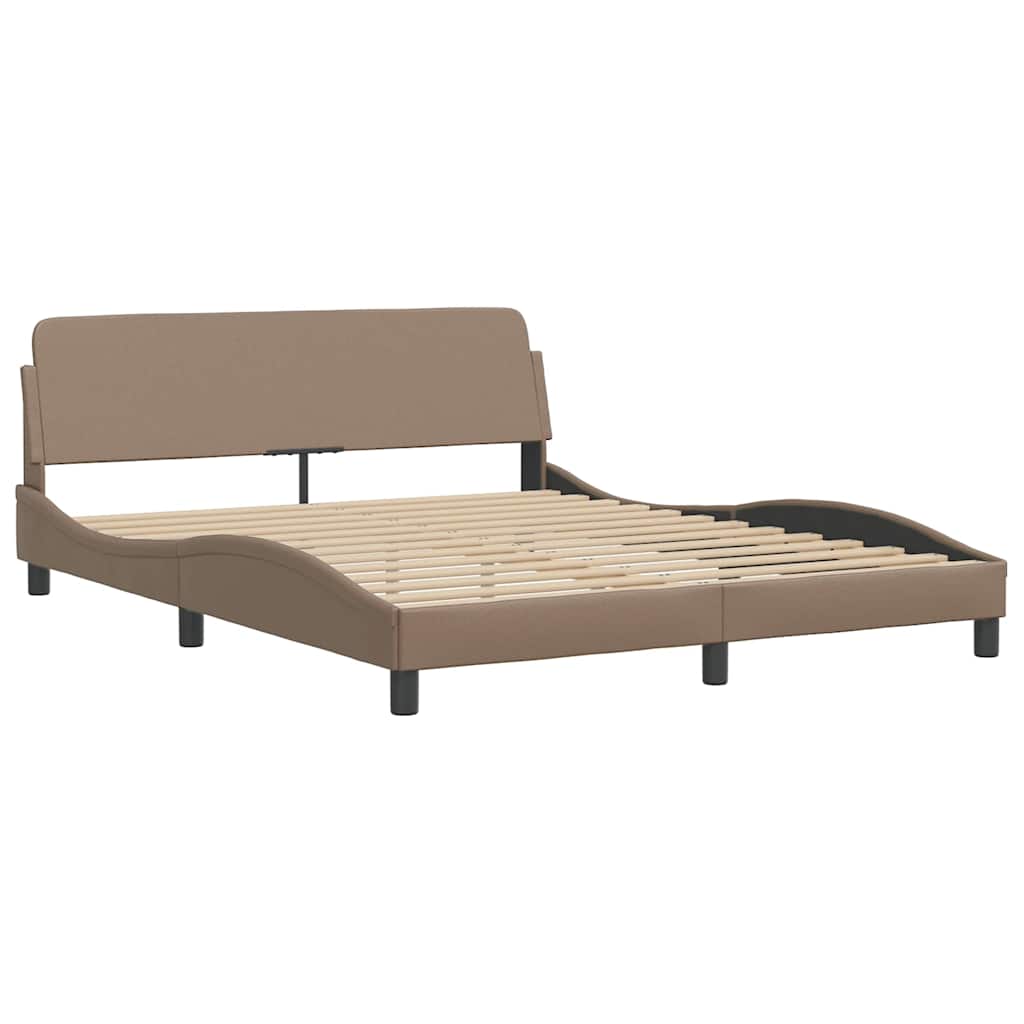 Krevet s madracem Dover cappuccino 160x200 cm od umjetne kože
