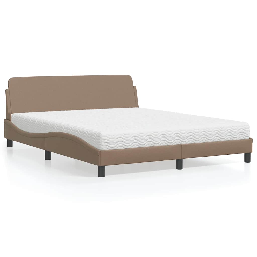 Krevet s madracem Dover cappuccino 160x200 cm od umjetne kože