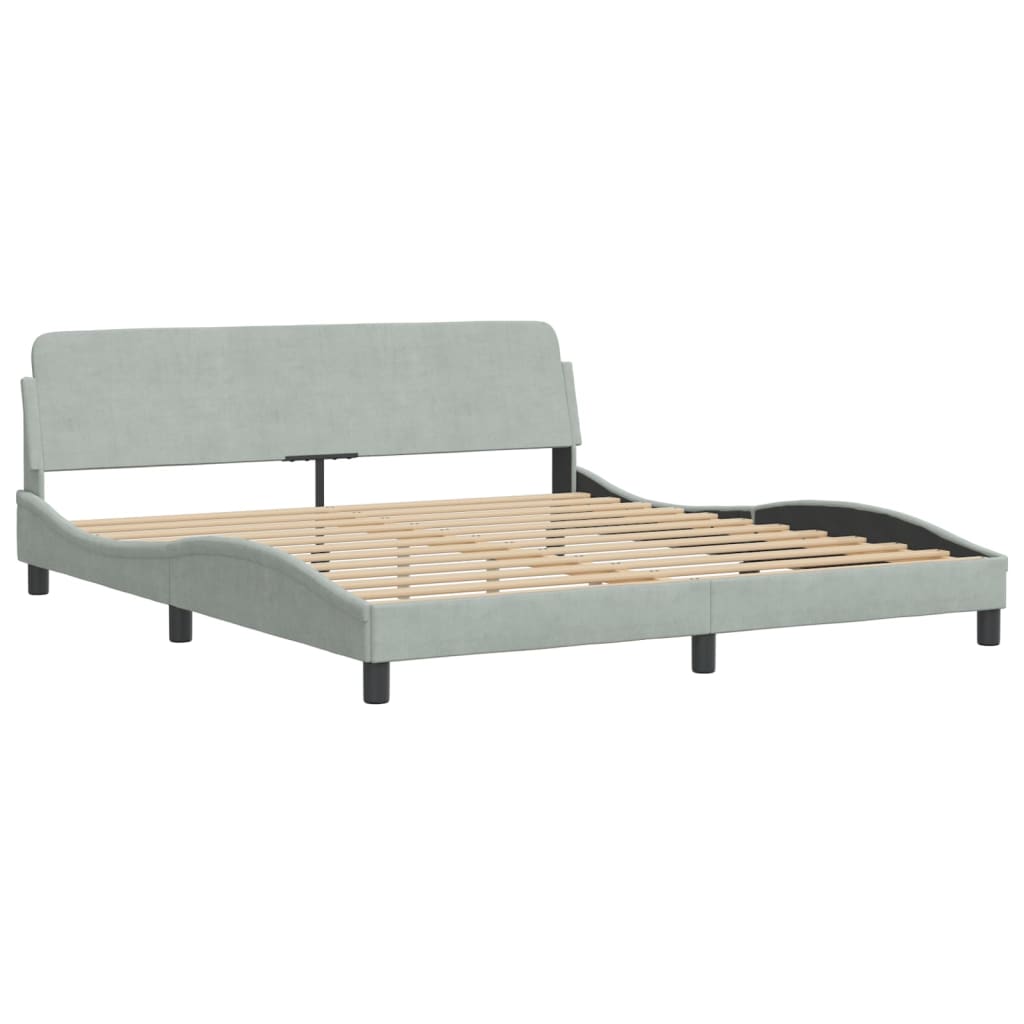Krevet s madracem Dover svjetlosivi 180x200 cm baršunasti