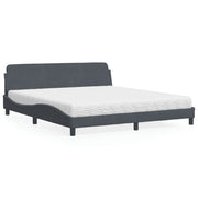 Krevet s madracem Dover tamnosivi 180x200 cm baršunasti