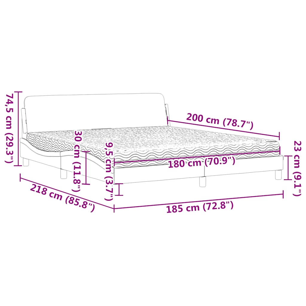 Krevet s madracem Dover tamnozeleni 180x200 cm baršunasti