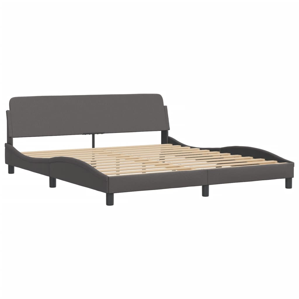 Krevet s madracem Dover sivi 180 x 200 cm od umjetne kože