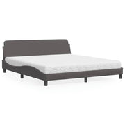 Krevet s madracem Dover sivi 180 x 200 cm od umjetne kože