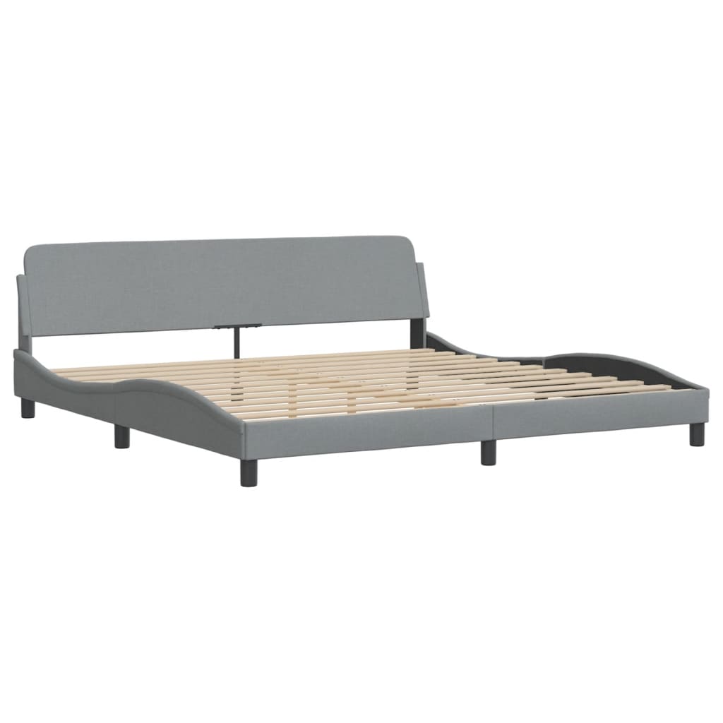 Krevet s madracem Dover svjetlosivi 200 x 200 cm od tkanine