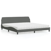 Krevet s madracem Dover tamnosivi 200 x 200 cm od tkanine