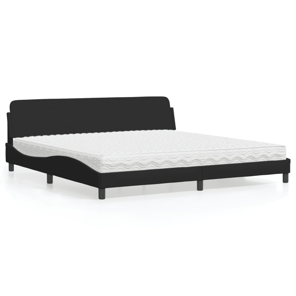Krevet s madracem Dover crni 200x200 cm od tkanine