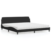 Krevet s madracem Dover crni 200x200 cm od tkanine