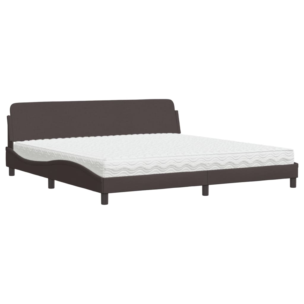 Krevet s madracem Dover tamnosmeđi 200x200 cm od tkanine