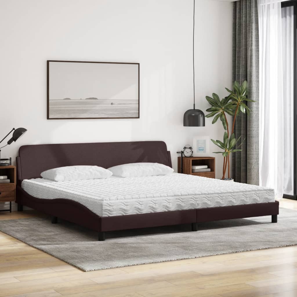 Krevet s madracem Dover tamnosmeđi 200x200 cm od tkanine