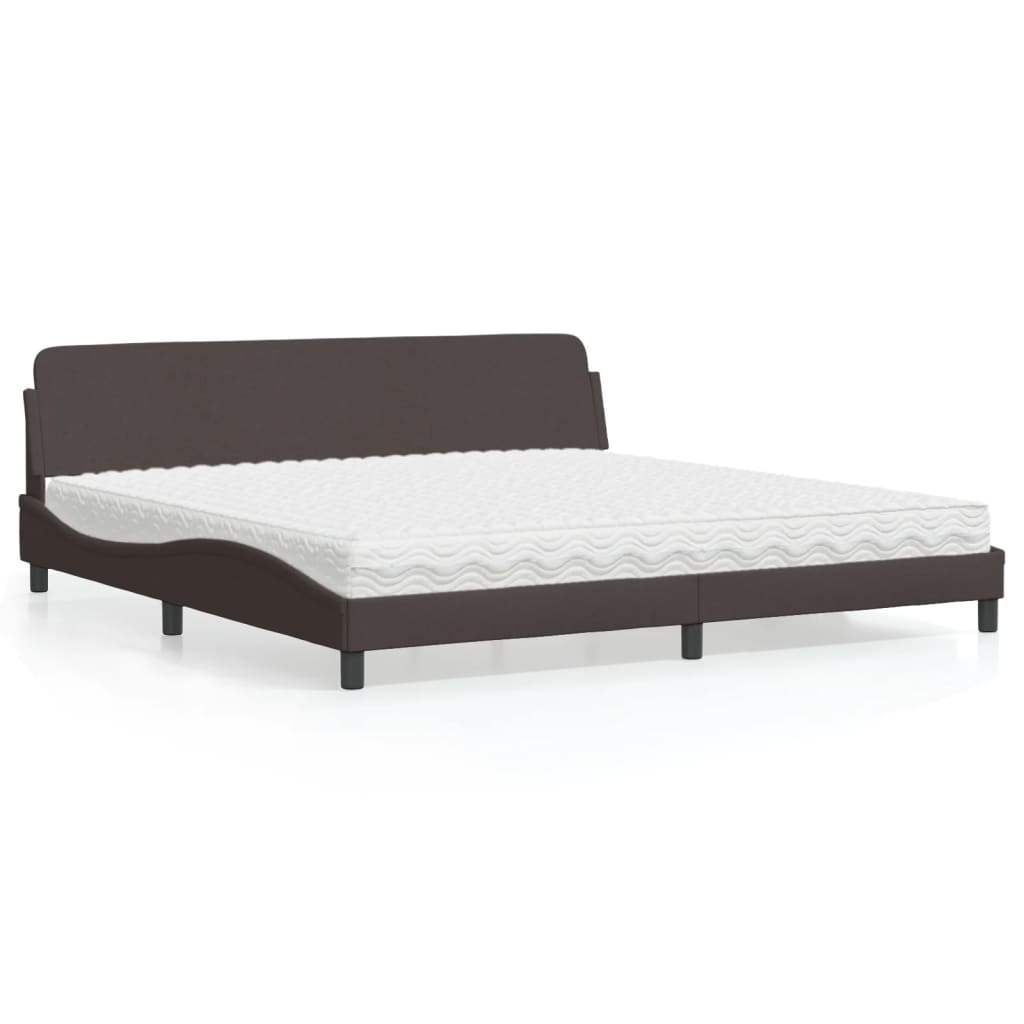 Krevet s madracem Dover tamnosmeđi 200x200 cm od tkanine