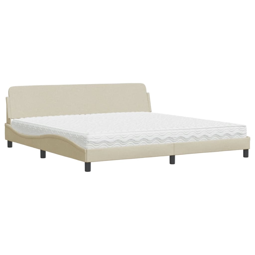 Krevet s madracem Dover krem 200 x 200 cm od tkanine