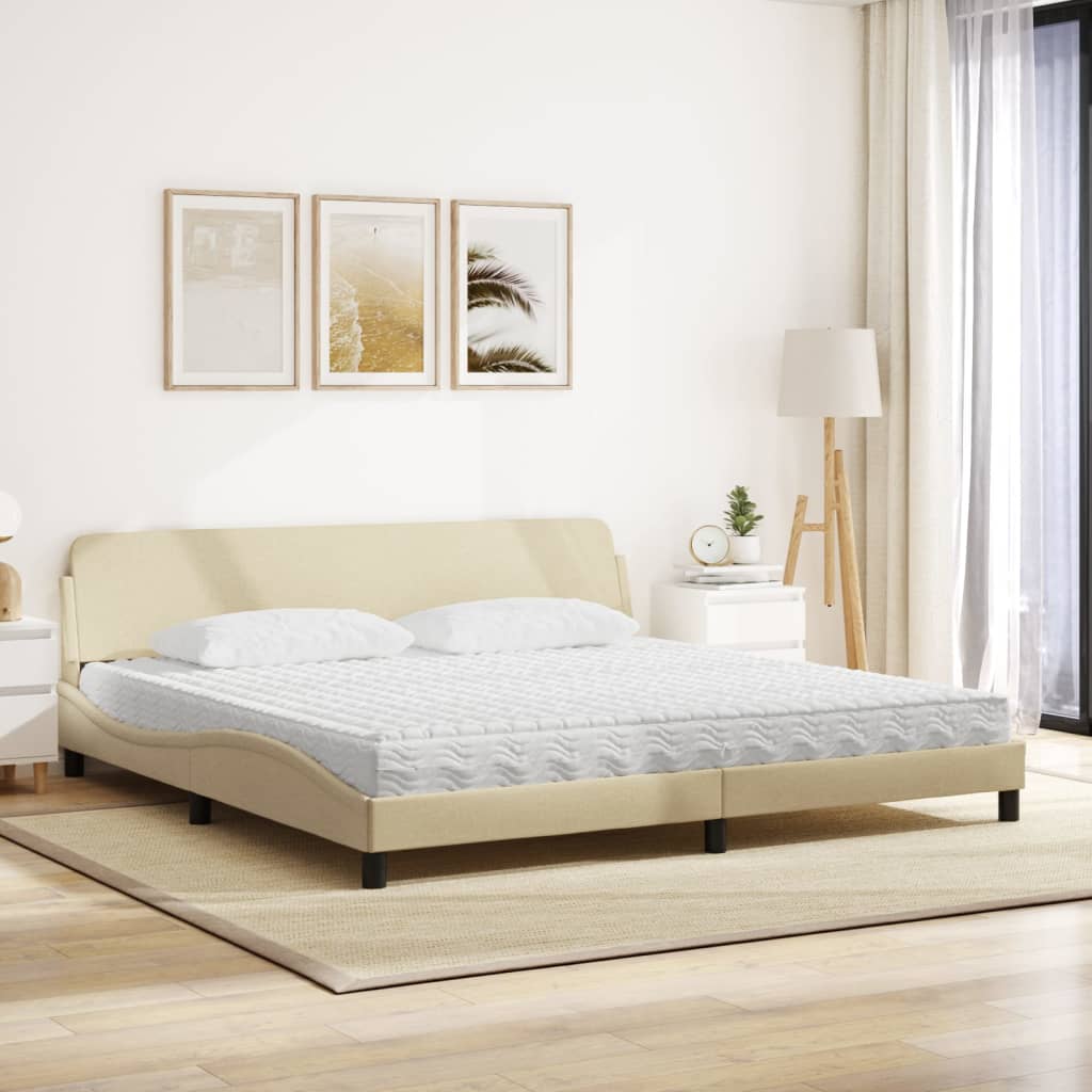 Krevet s madracem Dover krem 200 x 200 cm od tkanine