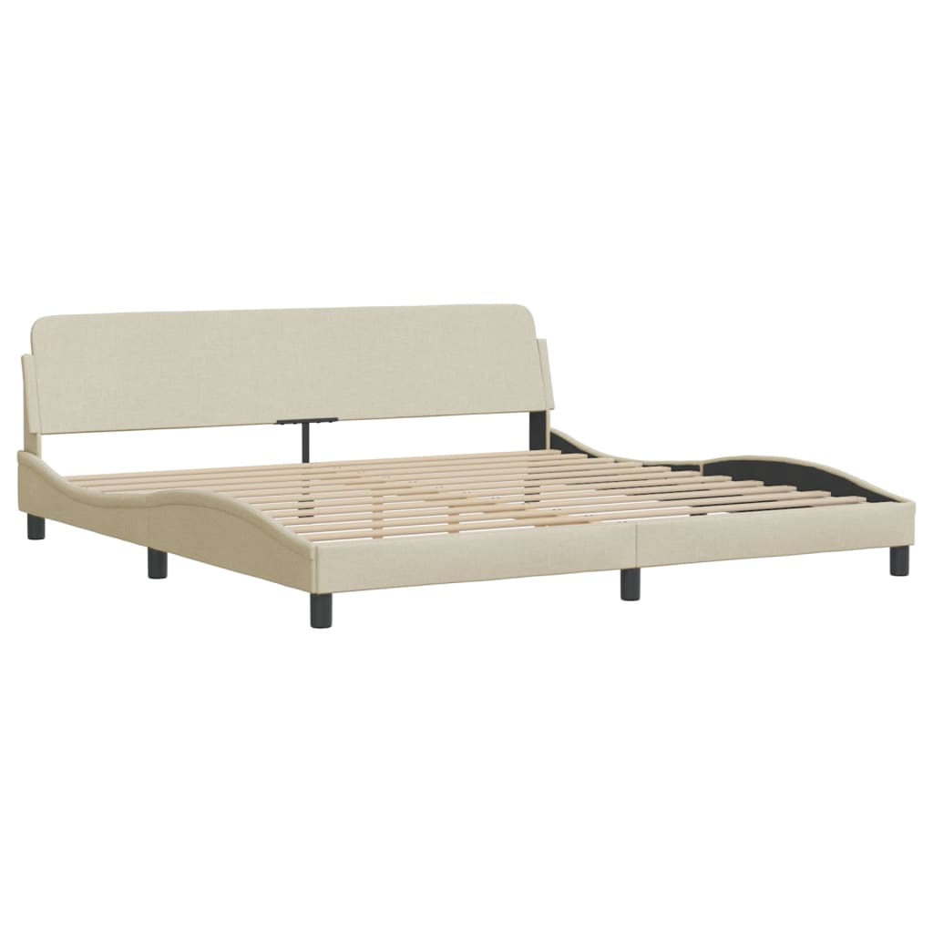 Krevet s madracem Dover krem 200 x 200 cm od tkanine
