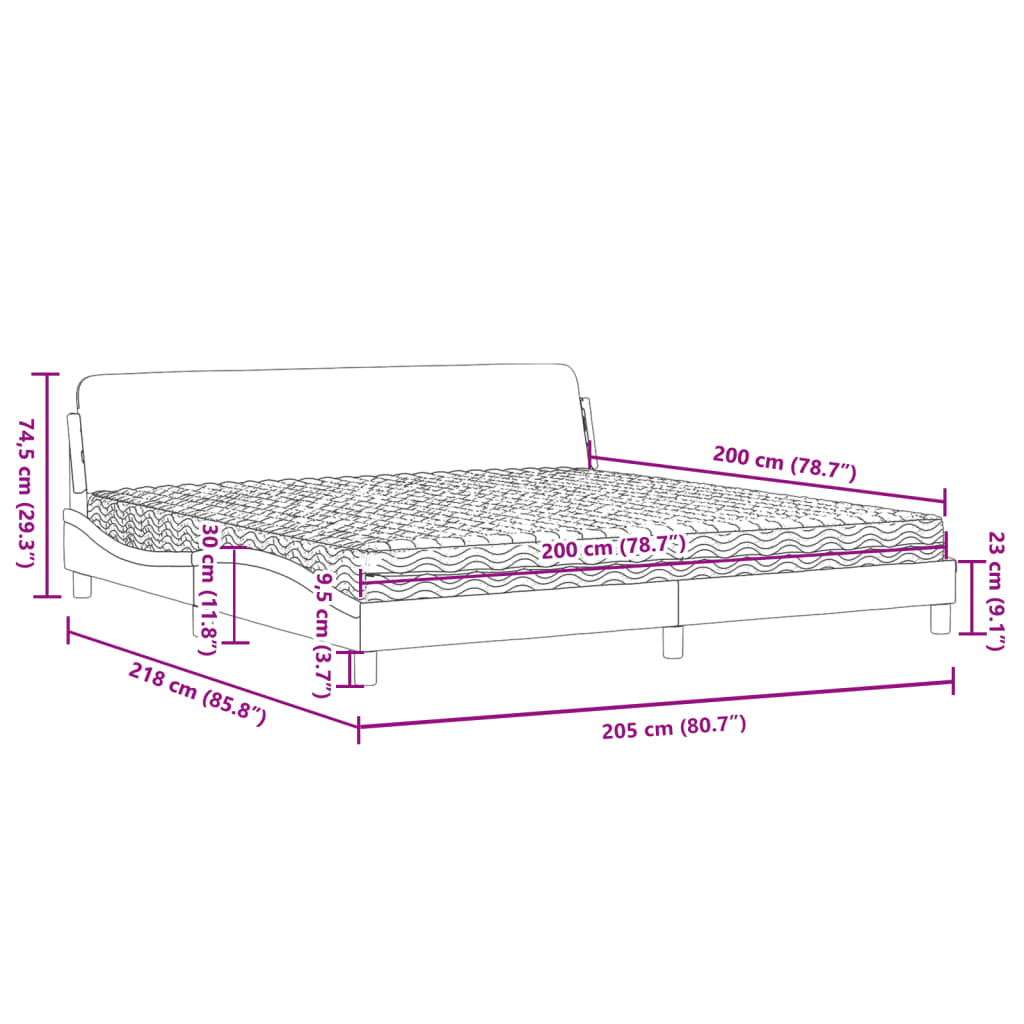 Krevet s madracem Dover krem 200 x 200 cm od tkanine