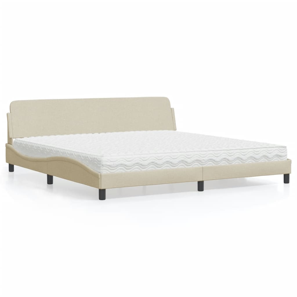 Krevet s madracem Dover krem 200 x 200 cm od tkanine