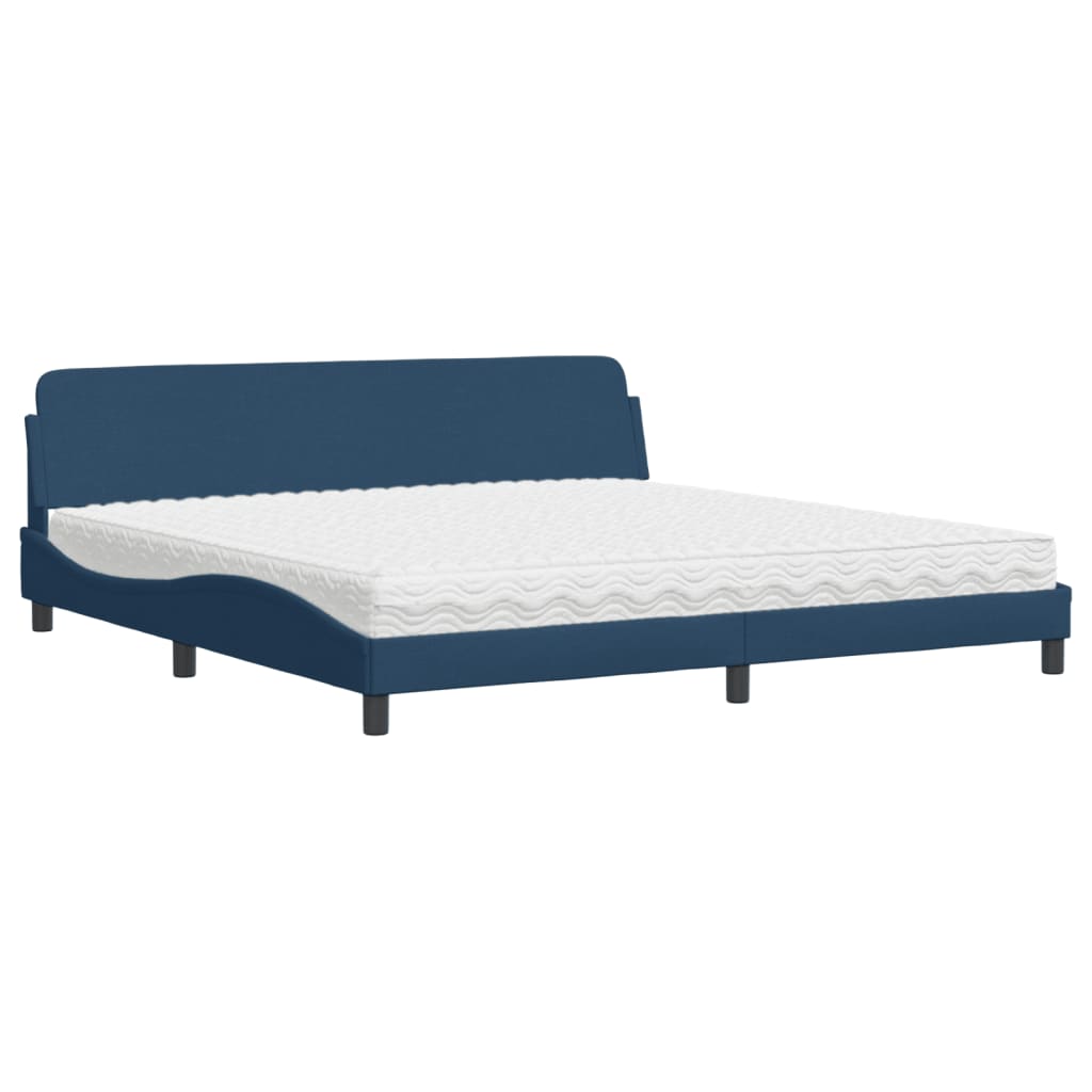 Krevet s madracem Dover plavi 200 x 200 cm od tkanine