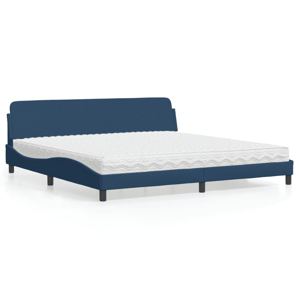 Krevet s madracem Dover plavi 200 x 200 cm od tkanine