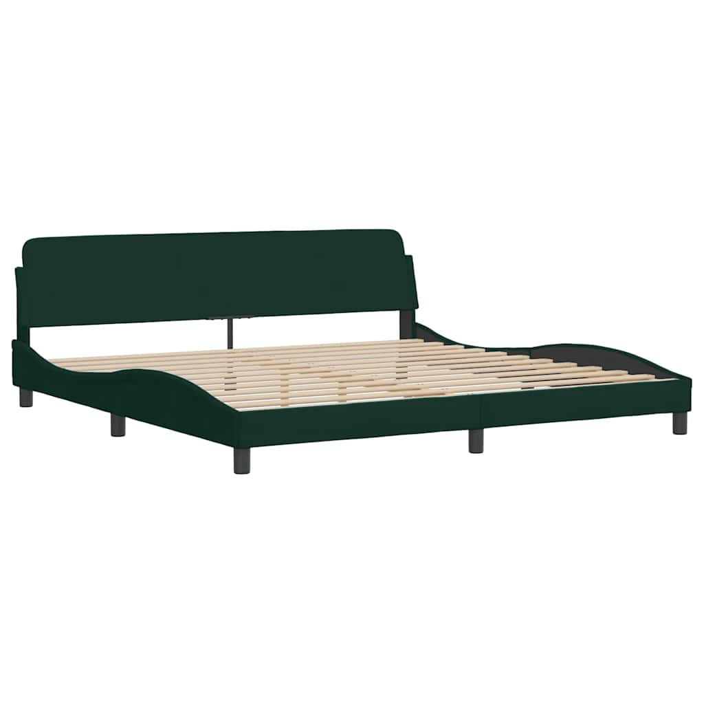 Krevet s madracem Dover tamnozeleni 200x200 cm baršunasti