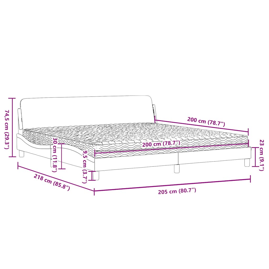 Krevet s madracem Dover tamnozeleni 200x200 cm baršunasti
