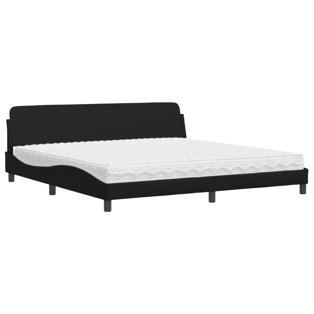 Krevet s madracem Dover crni 200x200 cm od umjetne kože