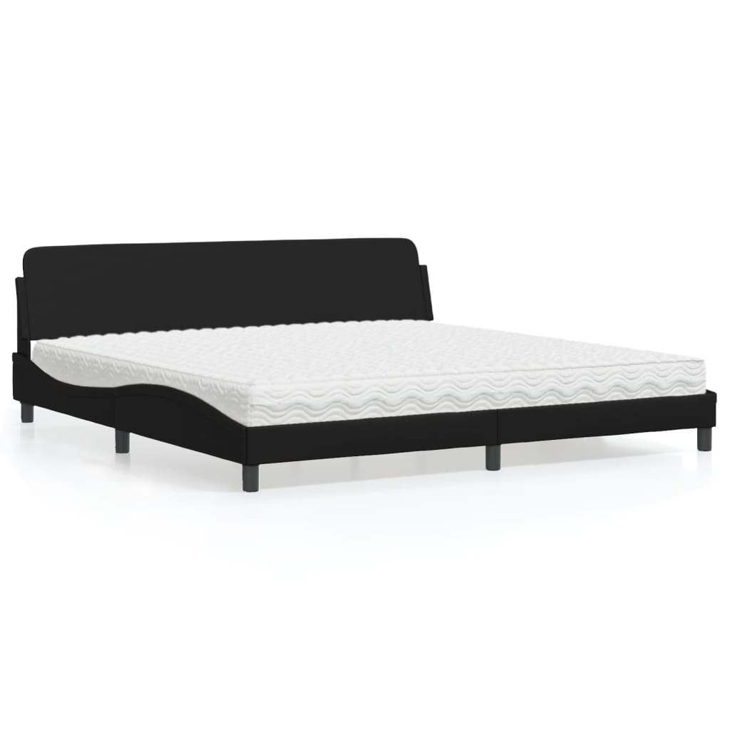 Krevet s madracem Dover crni 200x200 cm od umjetne kože